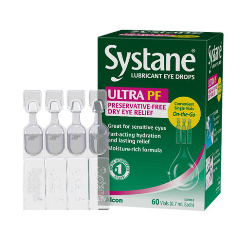 Systane Lubricant Eye Drops Ultra PF for Dry Eye Relief, 60 Ea